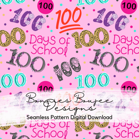 100 Days of School Seamless File - Two Colorways