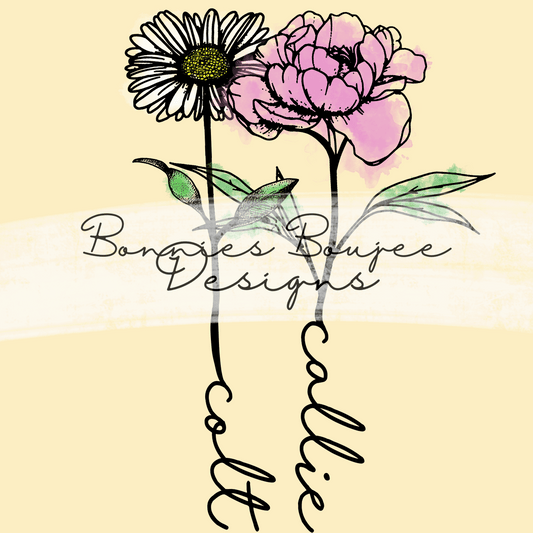 BROWN's Family Birth Flower PNG and Seamless File
