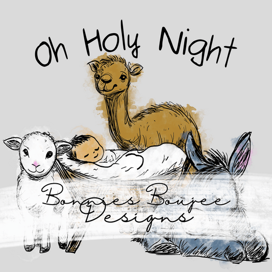 Oh Holy Night Baby Jesus Drawing Sublimination PNG Coordinating