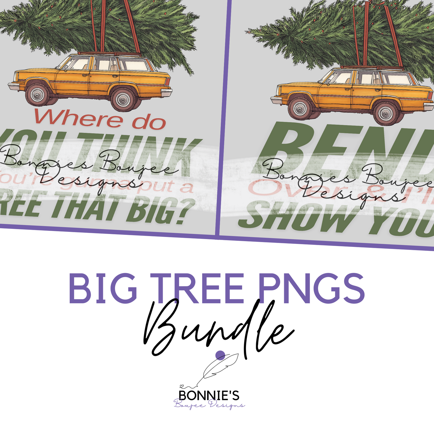 Big Holiday Tree Sublimination PNG Bundle of Two