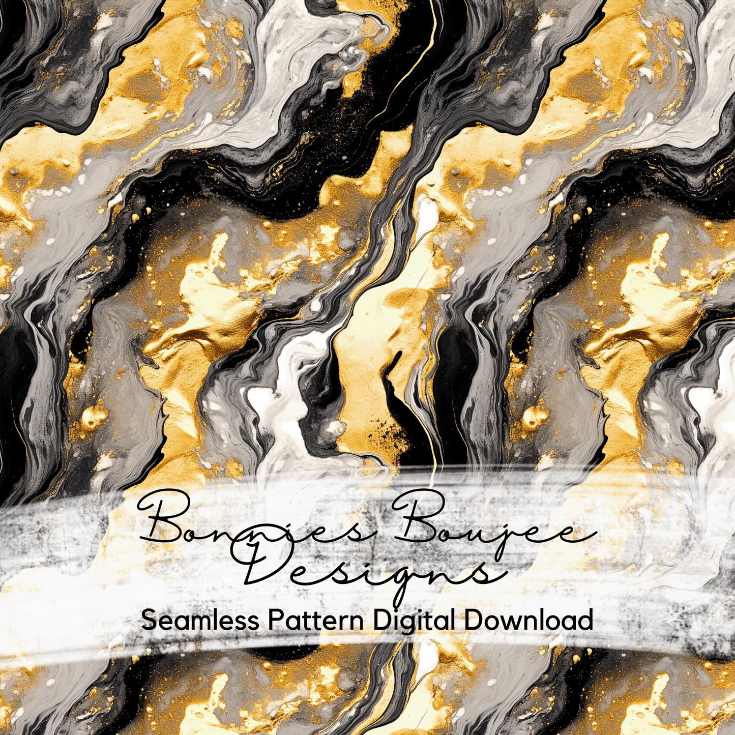 Black, White and Gold Marbled Seamless File