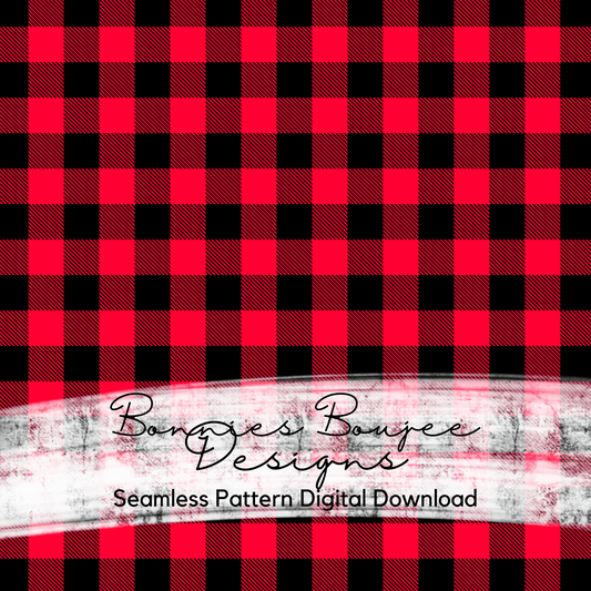 Classic Red and Black Buffalo Check Seamless File