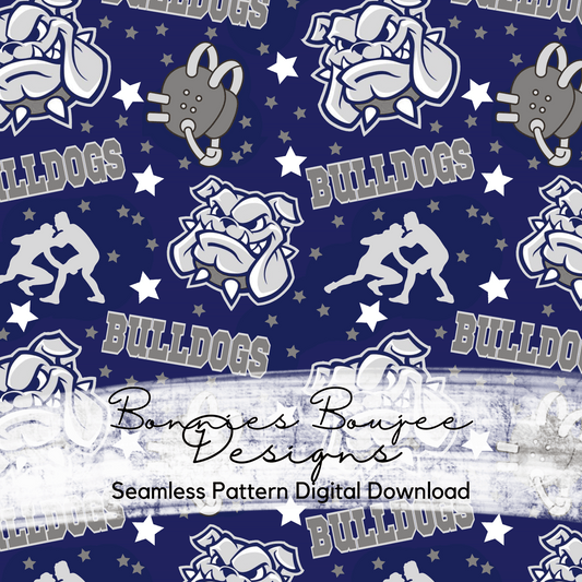 Bulldogs Wrestling and Stars Seamless File
