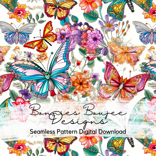 Colorful Butterflies Seamless Design