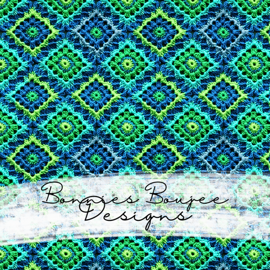 Green and Blue Diamond Crochet Seamless File