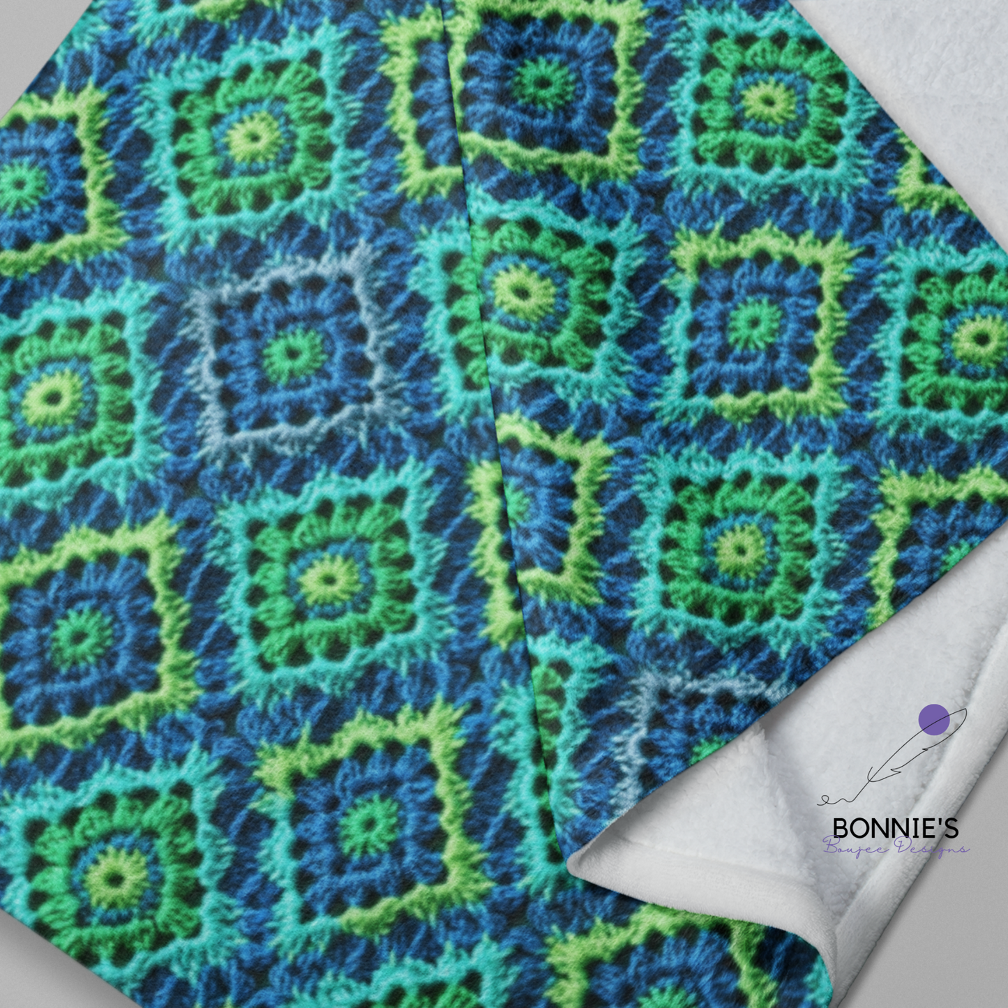 Green and Blue Diamond Crochet Seamless File