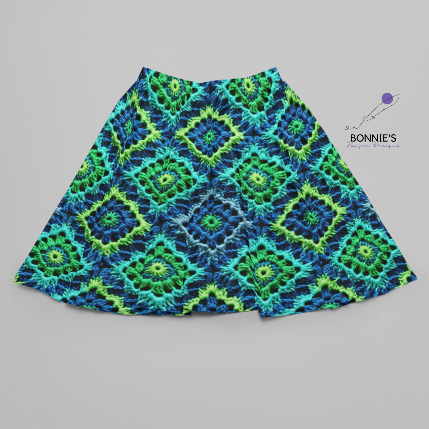 Green and Blue Diamond Crochet Seamless File