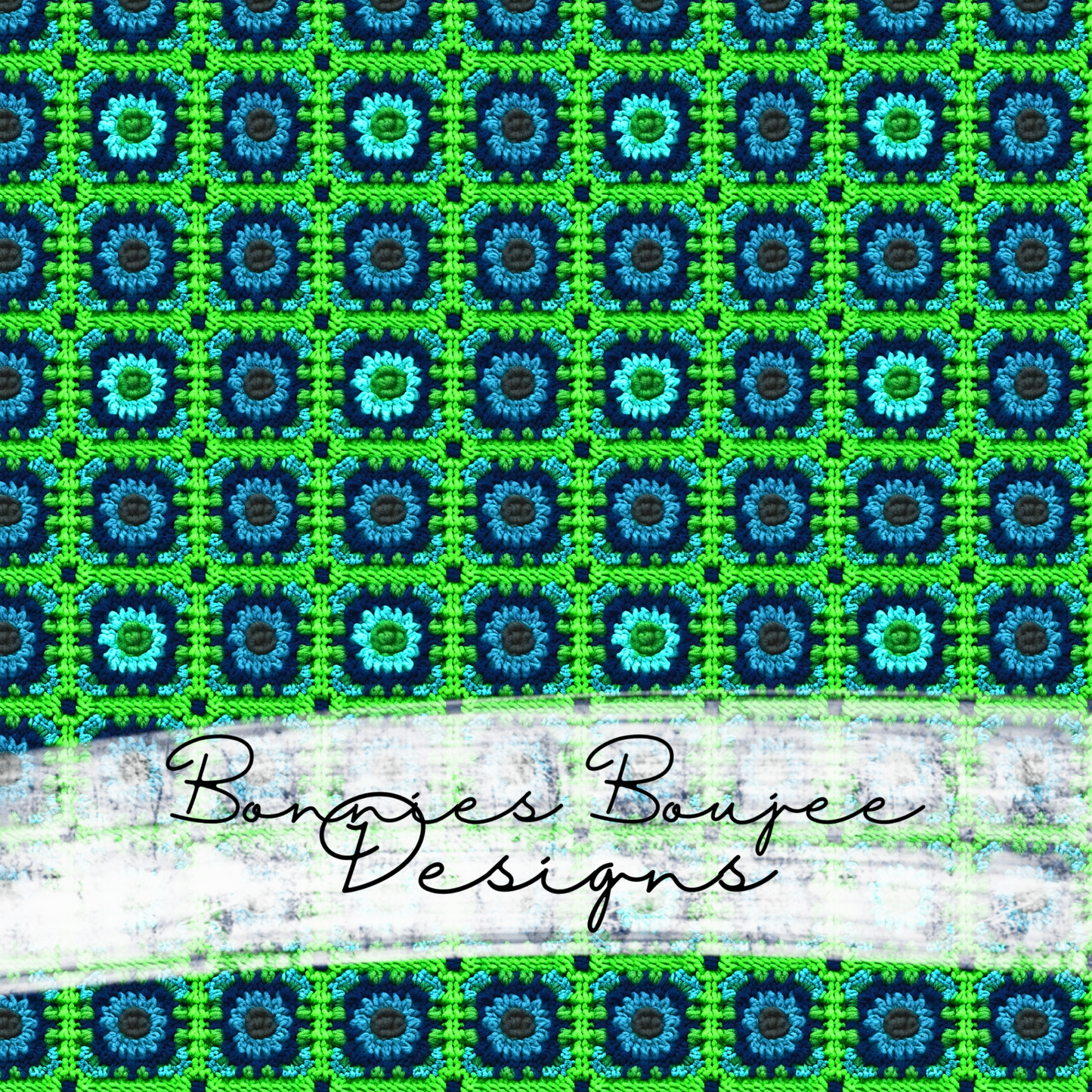 Green and Blue Square Patch Crochet Seamless File