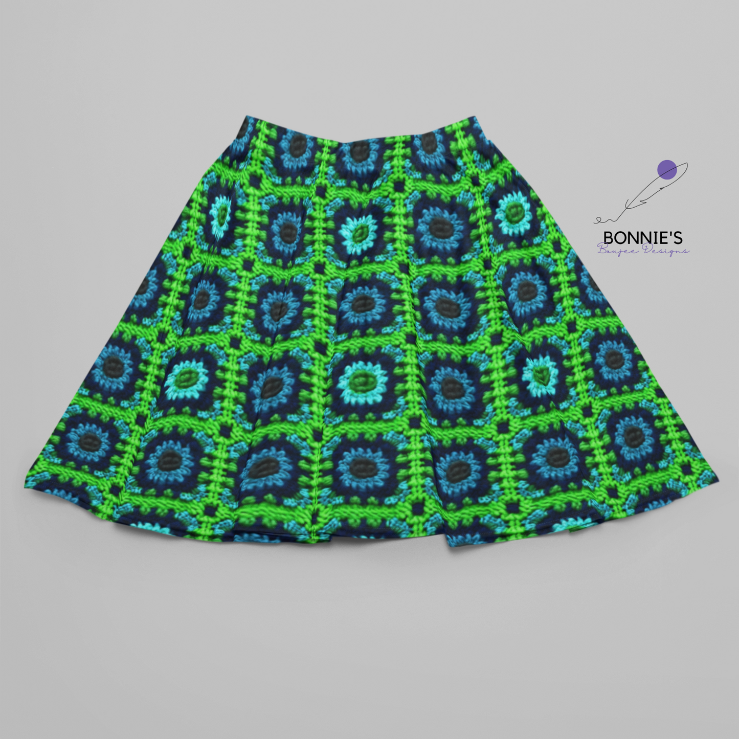 Green and Blue Square Patch Crochet Seamless File