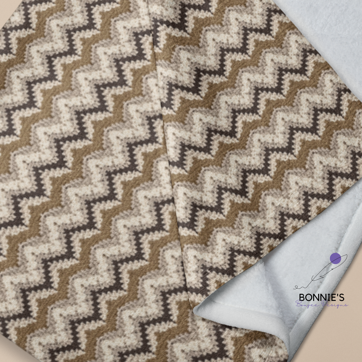 Tan and Brown Chevron Crochet Seamless File