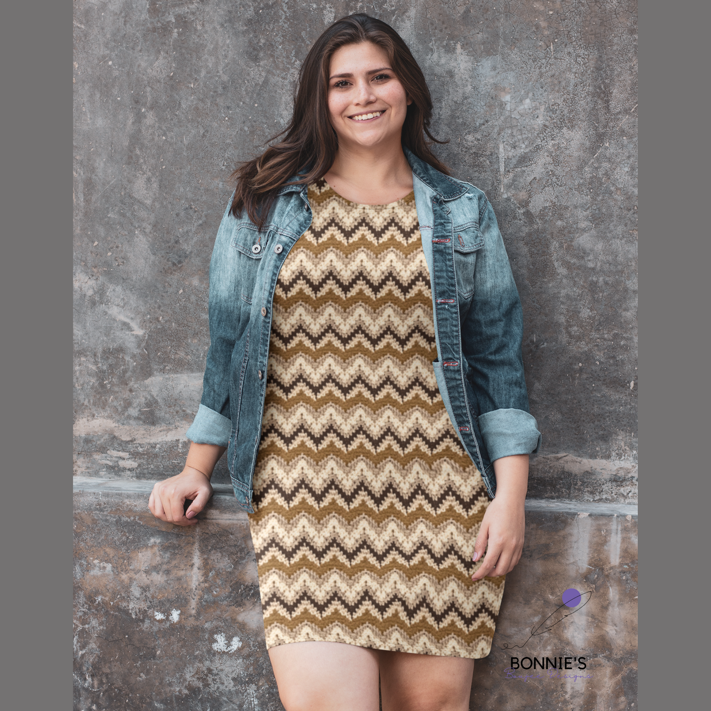 Tan and Brown Chevron Crochet Seamless File