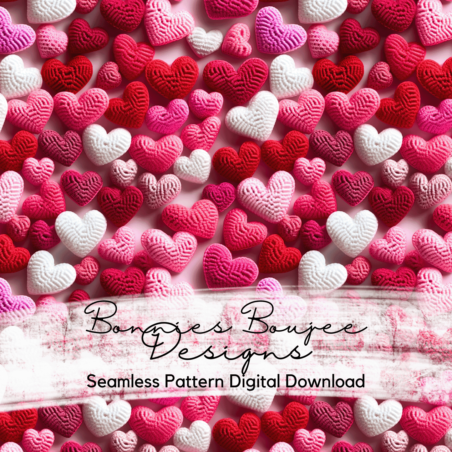 Crochet Pink and Red Hearts Seamless File