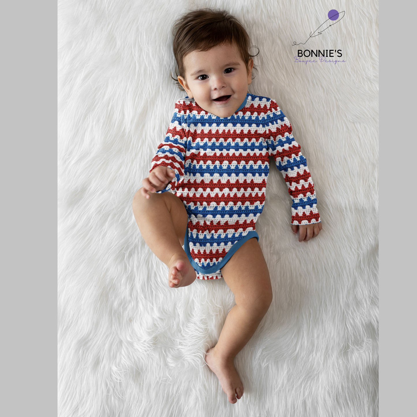 Crochet of Red, White and Blue Stripes Seamless File