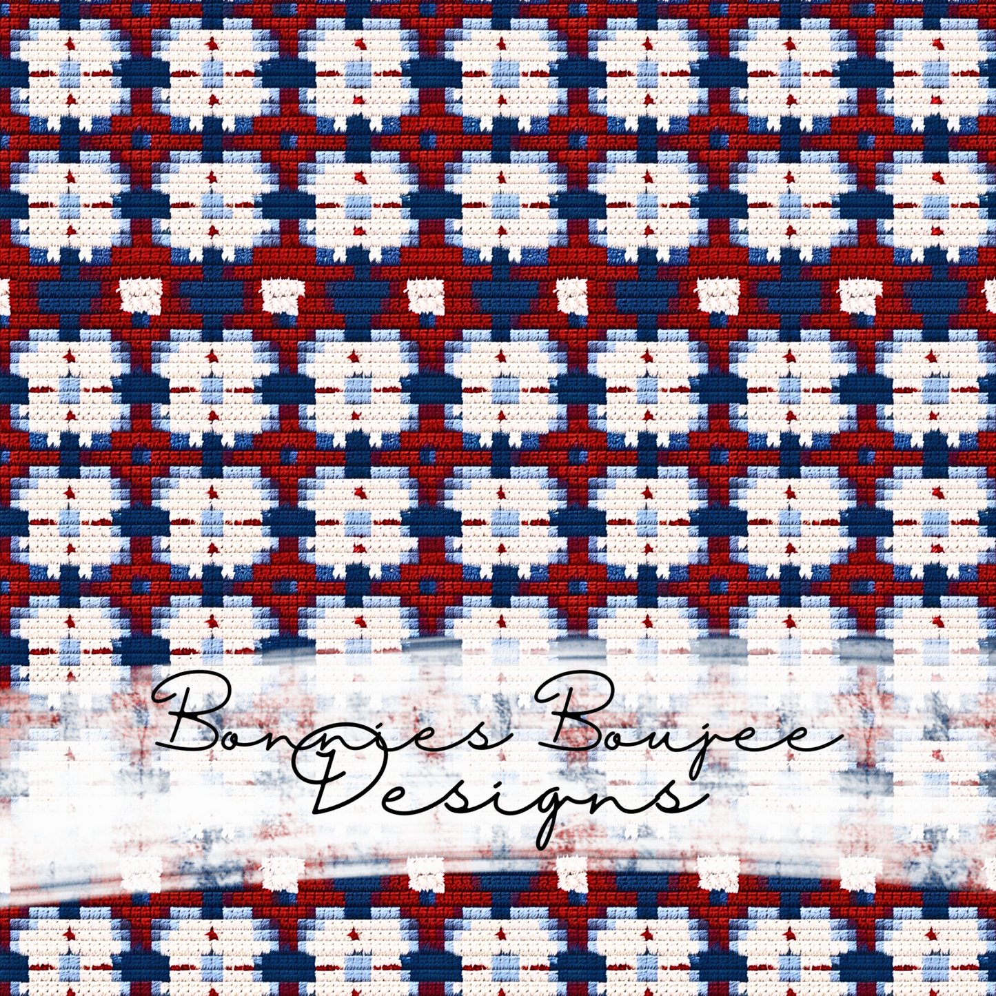 Crochet of Red, White and Blue Block Seamless File