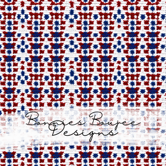 Crochet of Red, White and Blue Spotted Seamless File
