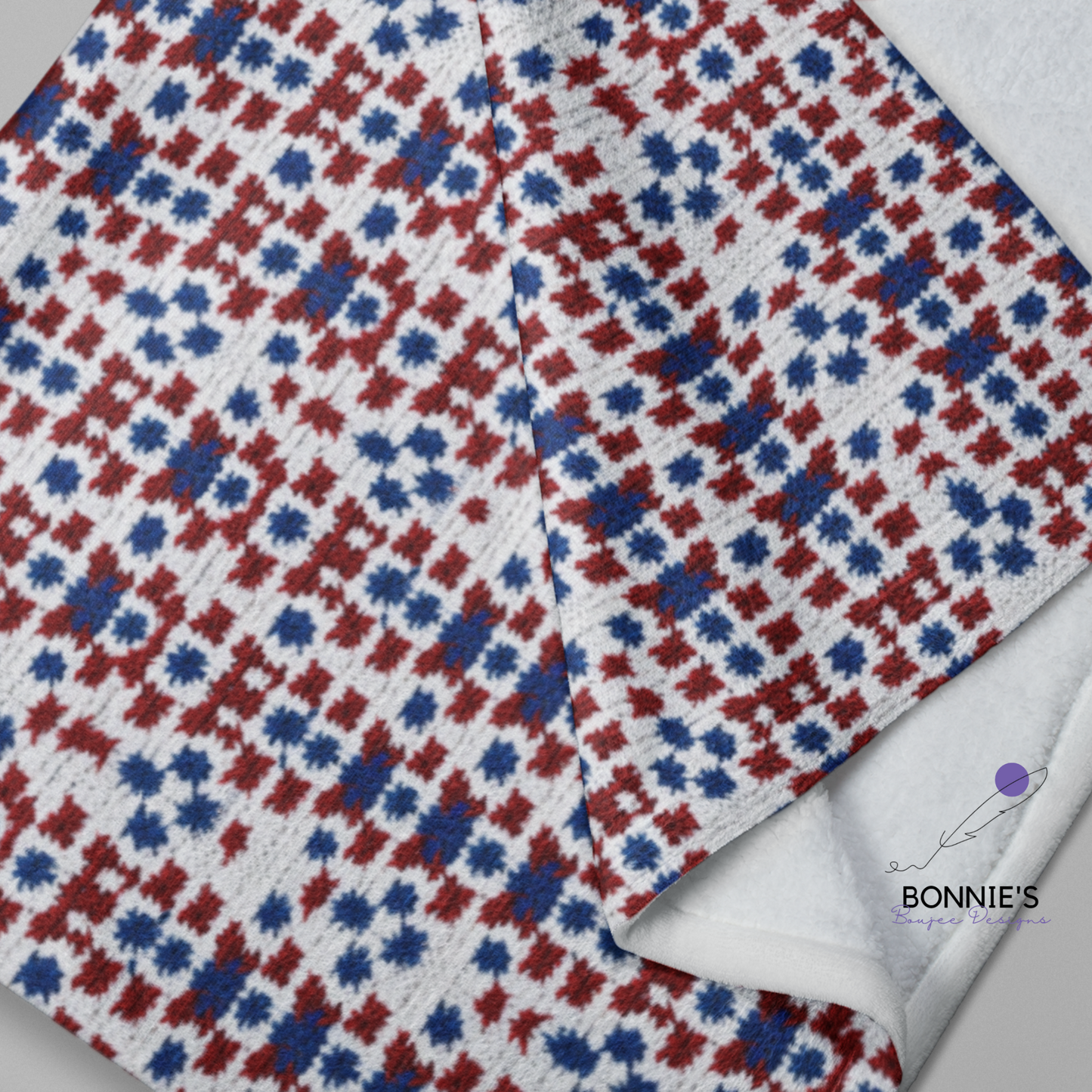 Crochet of Red, White and Blue Spotted Seamless File