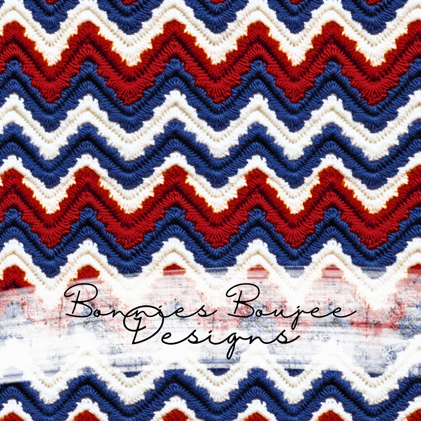 Crochet of Red, White and Blue Chevron Seamless File