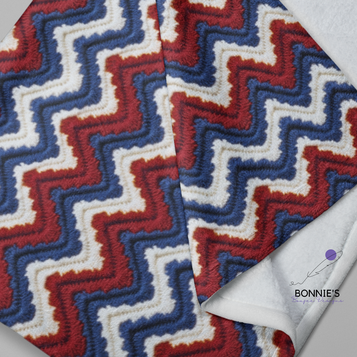 Crochet of Red, White and Blue Chevron Seamless File