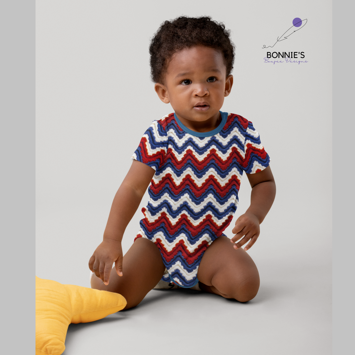 Crochet of Red, White and Blue Chevron Seamless File