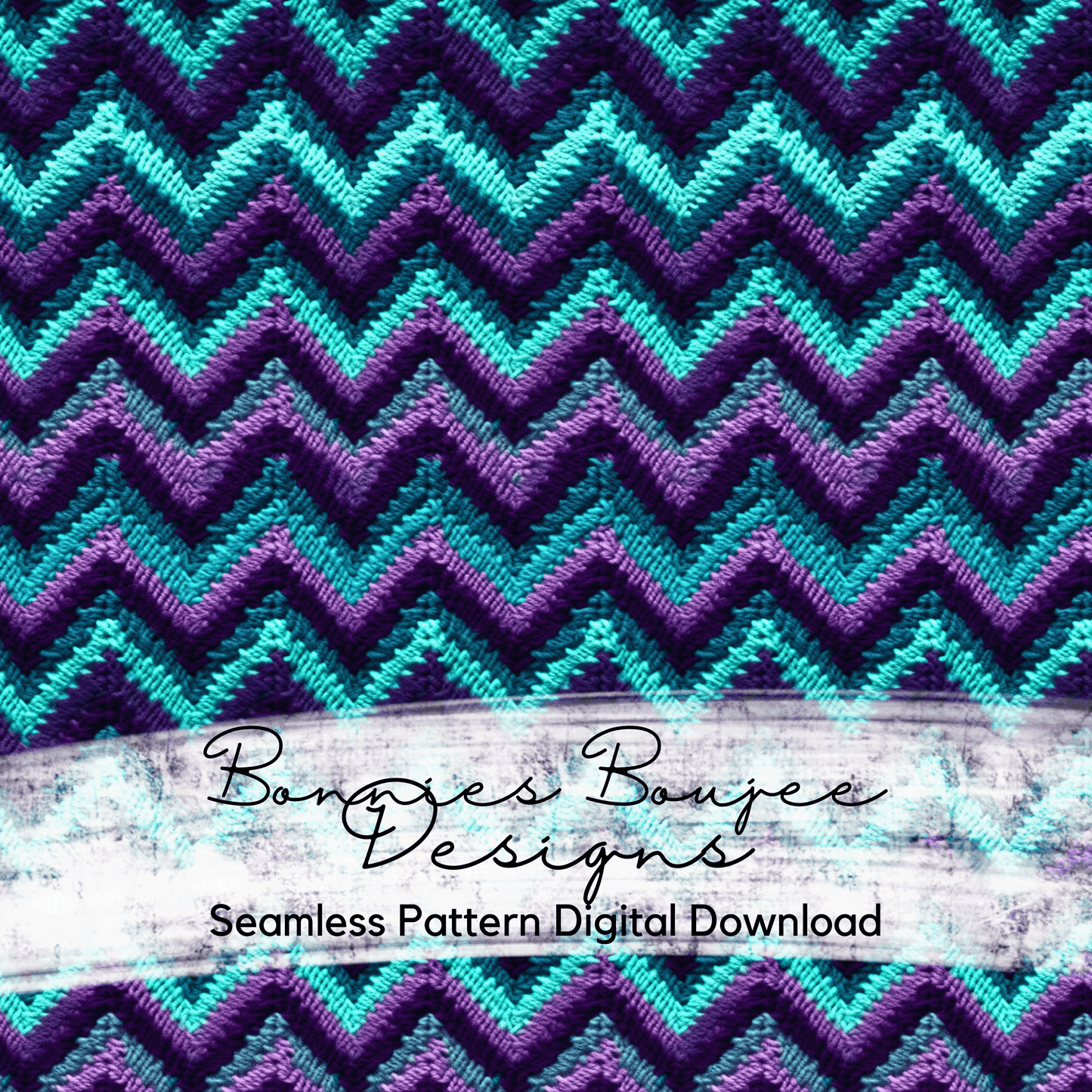 Purple and Teal Chevron Faux Crochet Seamless File