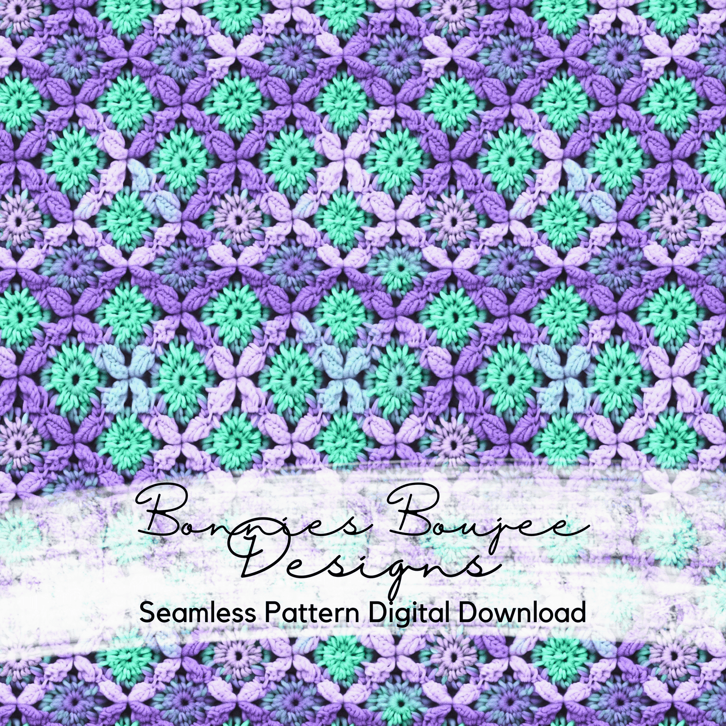 Purple and Mint Colored Faux Crochet Seamless File