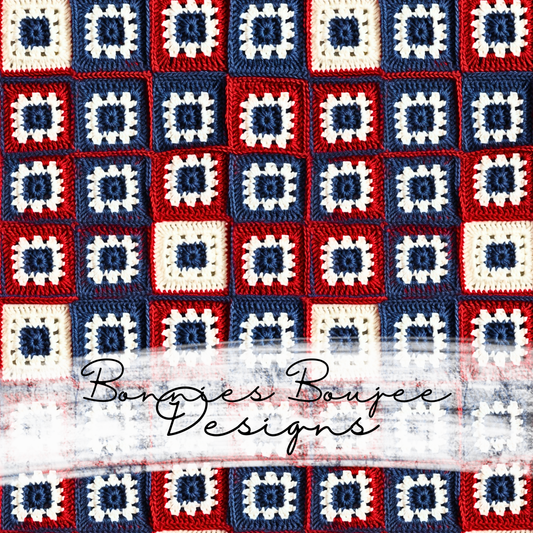 Crochet of Red, White and Blue Checkered Seamless File
