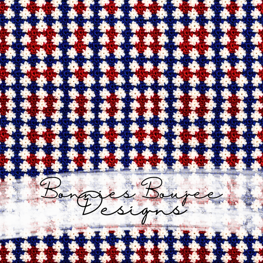 Crochet of Red, White and Blue Small Checkered Seamless File