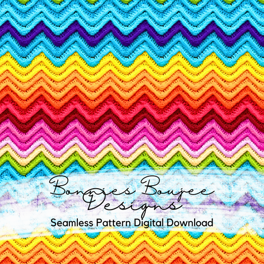 Crochet Chevron Rainbow Coloring Seamless Design