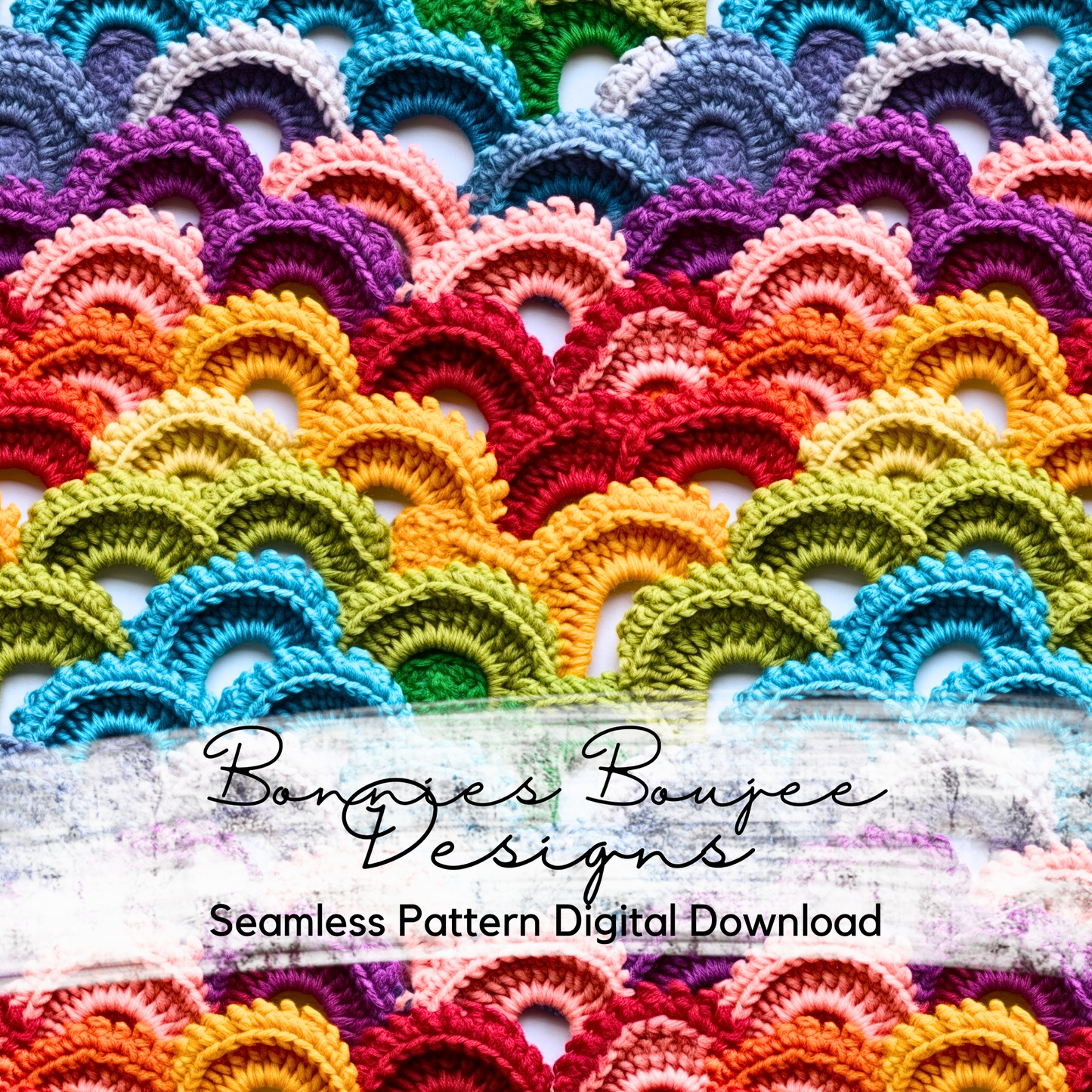 Crochet Rainbow Colored Arches Seamless Design