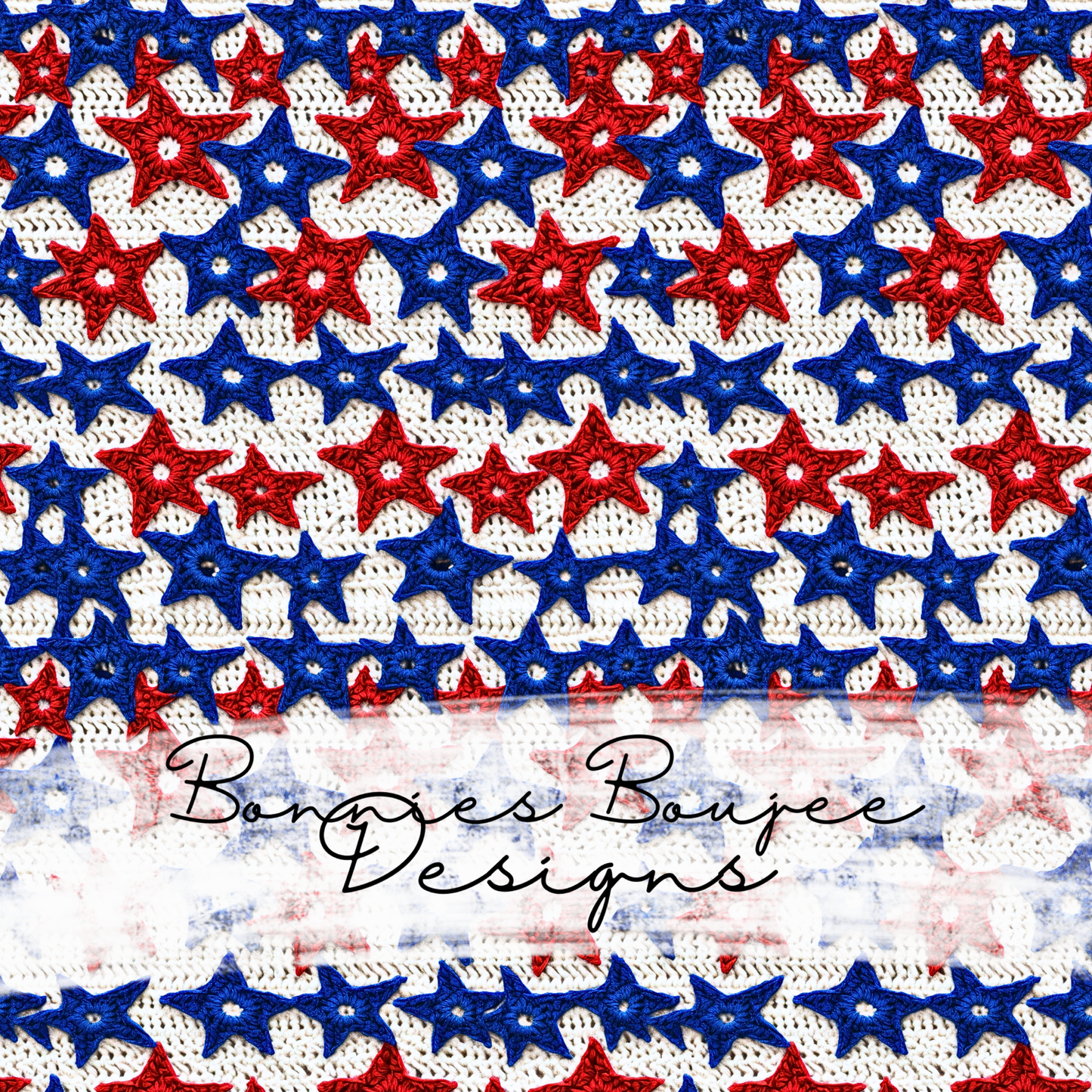 Crochet of Red, White and Blue Stars Seamless File