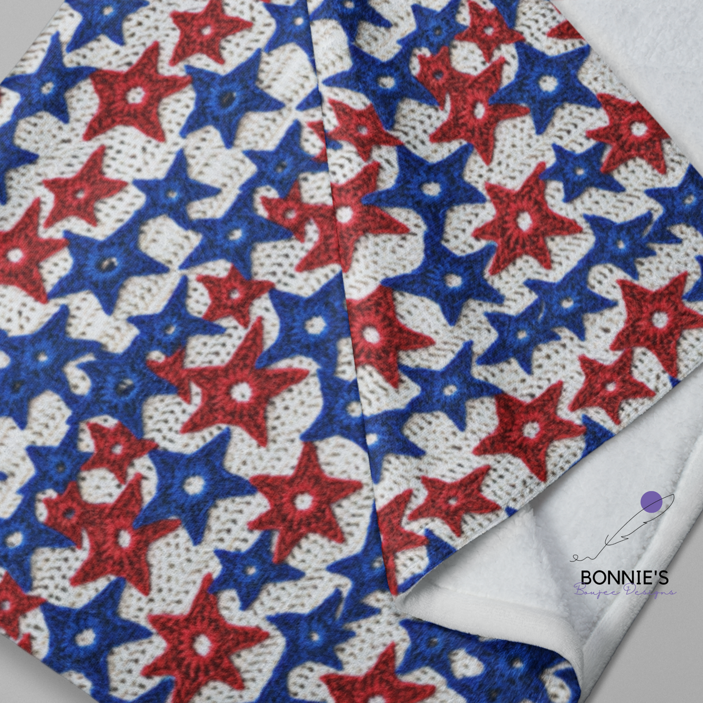 Crochet of Red, White and Blue Stars Seamless File
