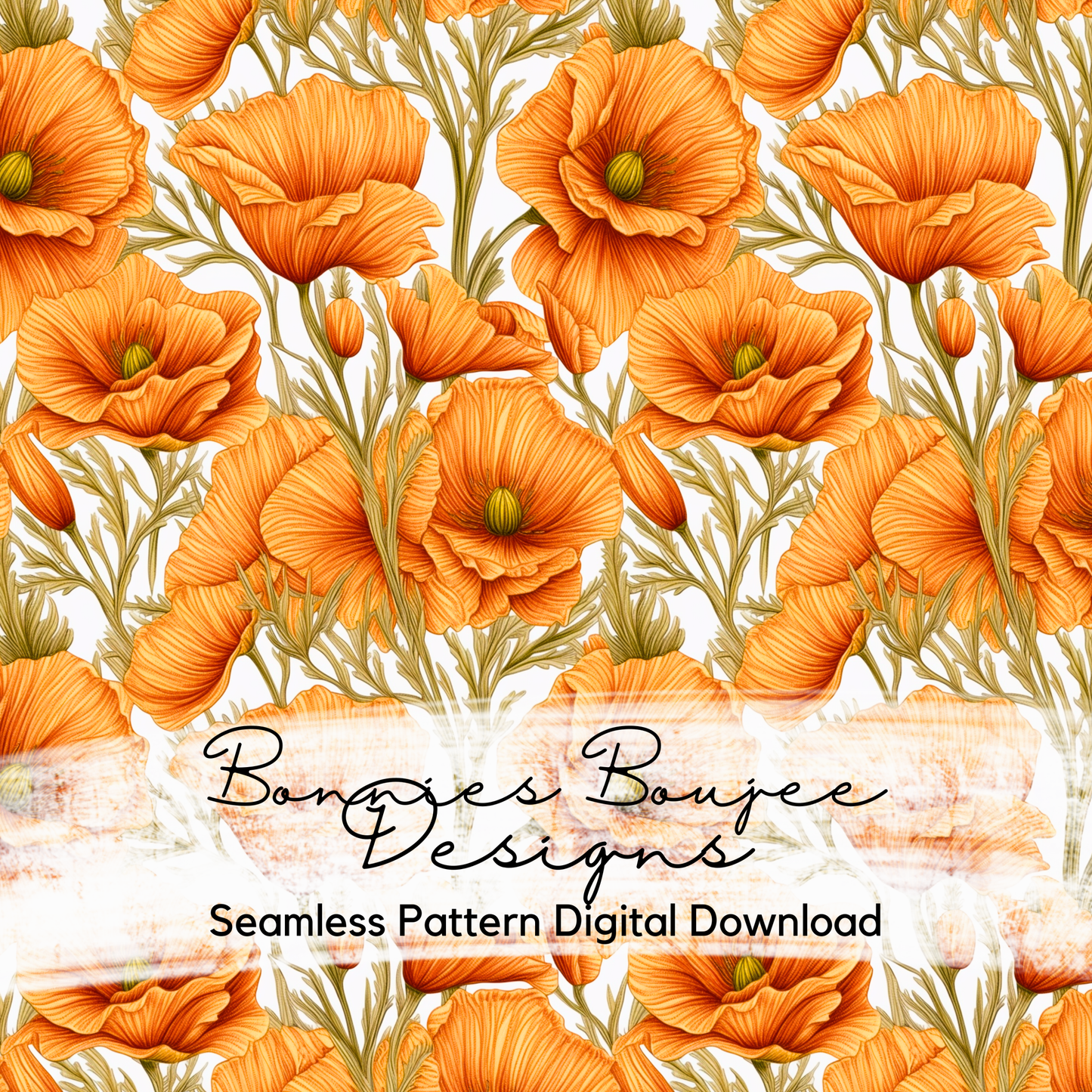 California Poppy Flowers Seamless File