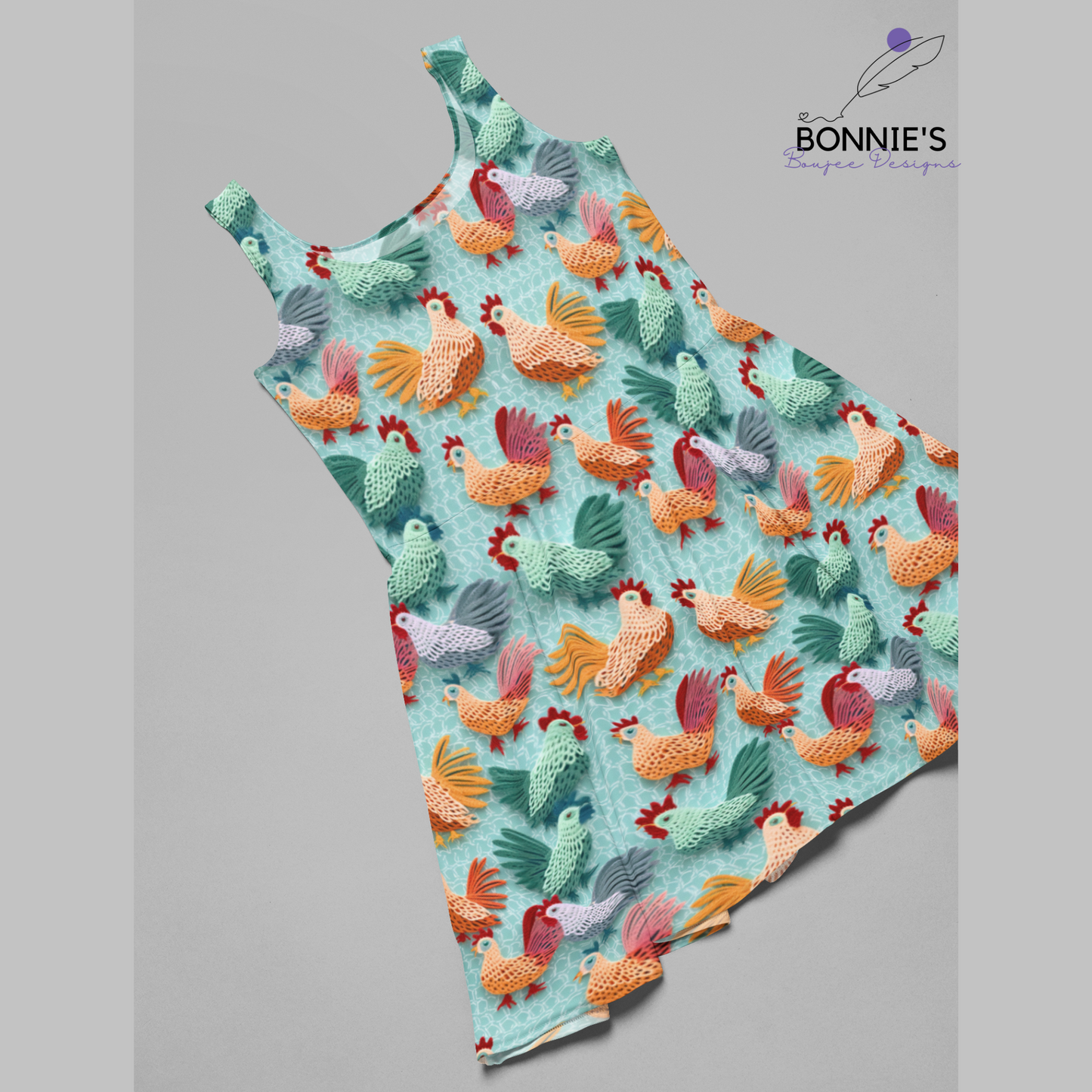 Crochet Chickens on Light Blue Seamless File