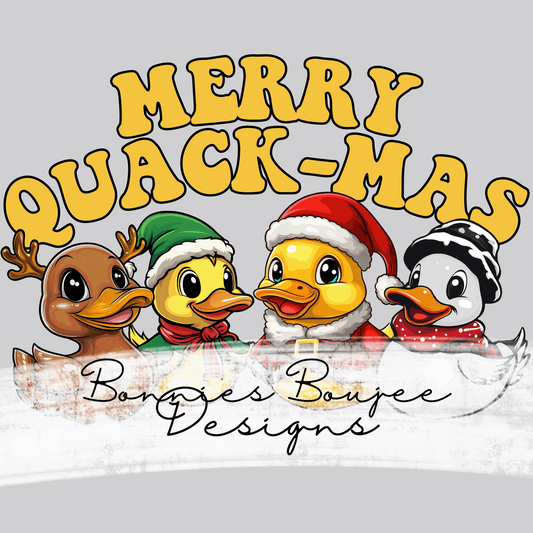 Merry Quackmas Holiday Ducks Sublimination PNG Coordinating