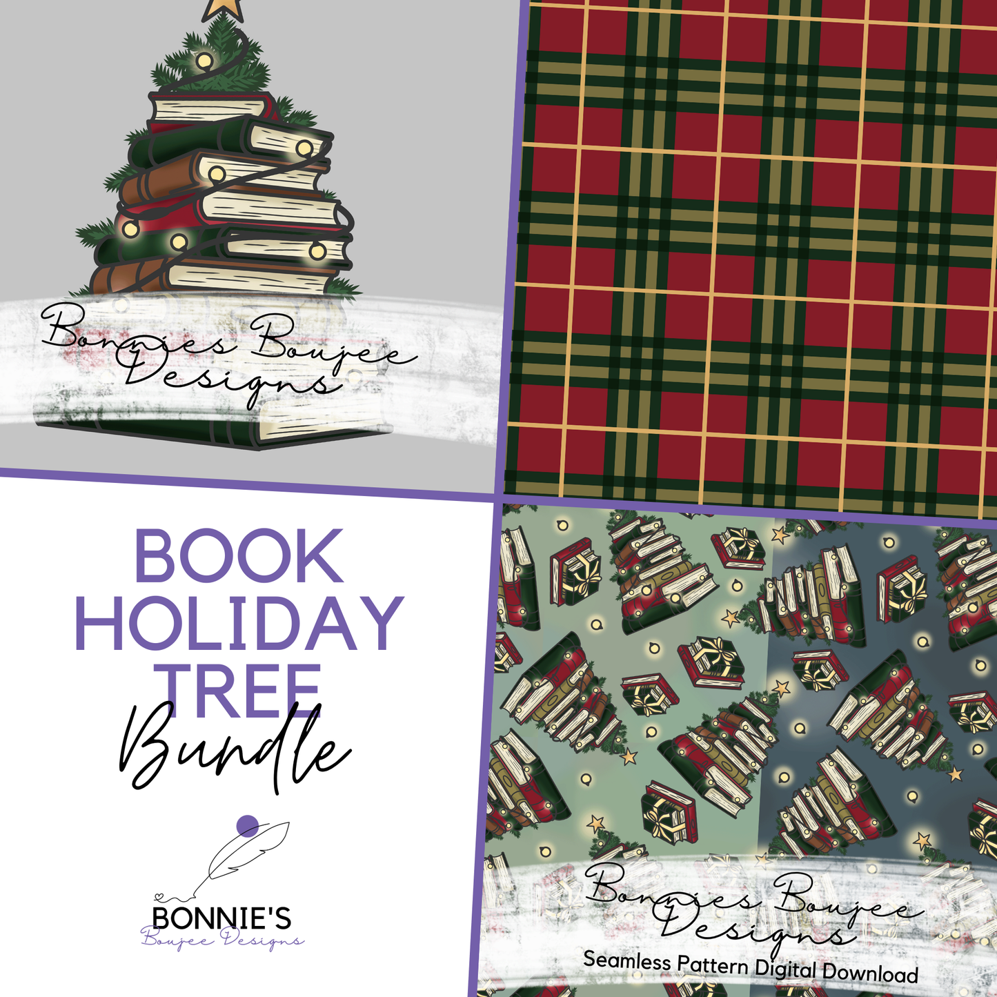 Book Holiday Tree Hand Drawn Bundle Purchase
