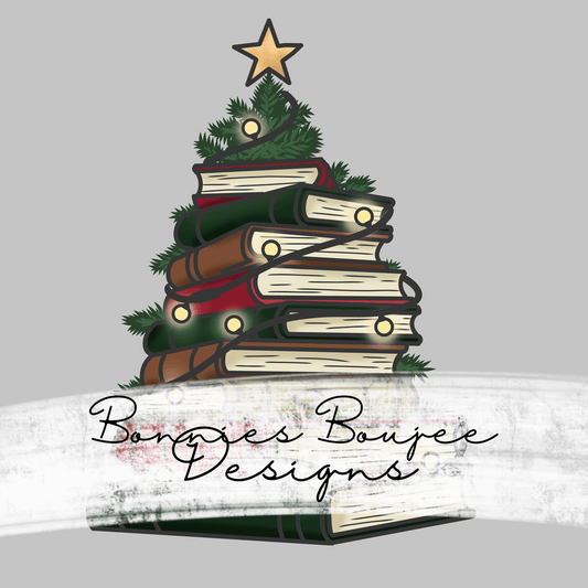 Holiday Tree Book Hand Drawn Sublimination PNG Coordinating