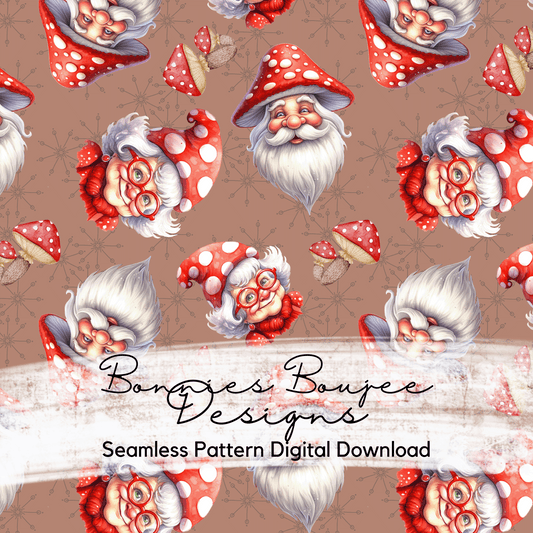 Cottagecore Santa and Mrs. Clause on Tan Seamless File