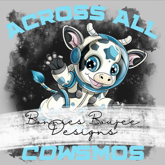 Space Cow Blue Across the COWsmos Sub PNG - Coordinating
