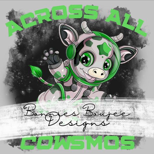 Space Cow Green Across the COWsmos Sub PNG - Coordinating