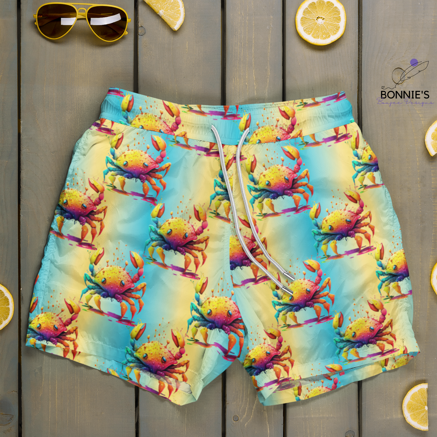Summer Beach Crab Seamless Pattern