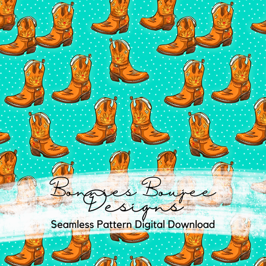 Western Boots on Turquoise Seamless File