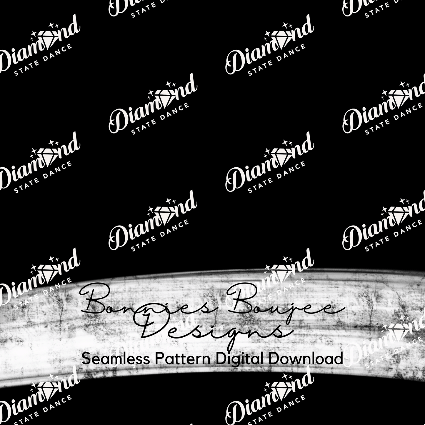 Diamand State Dance Logo on Black Seamless File