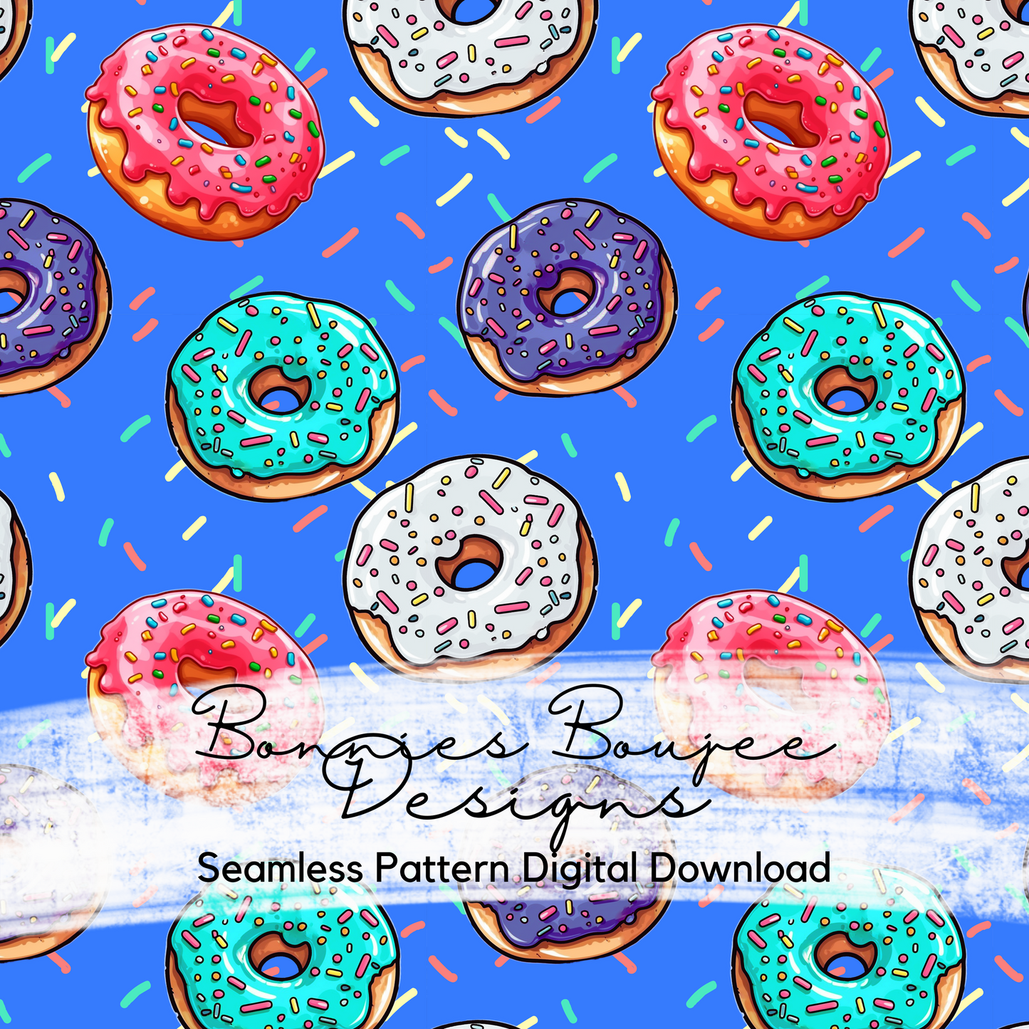 Donuts on Blue Seamless File