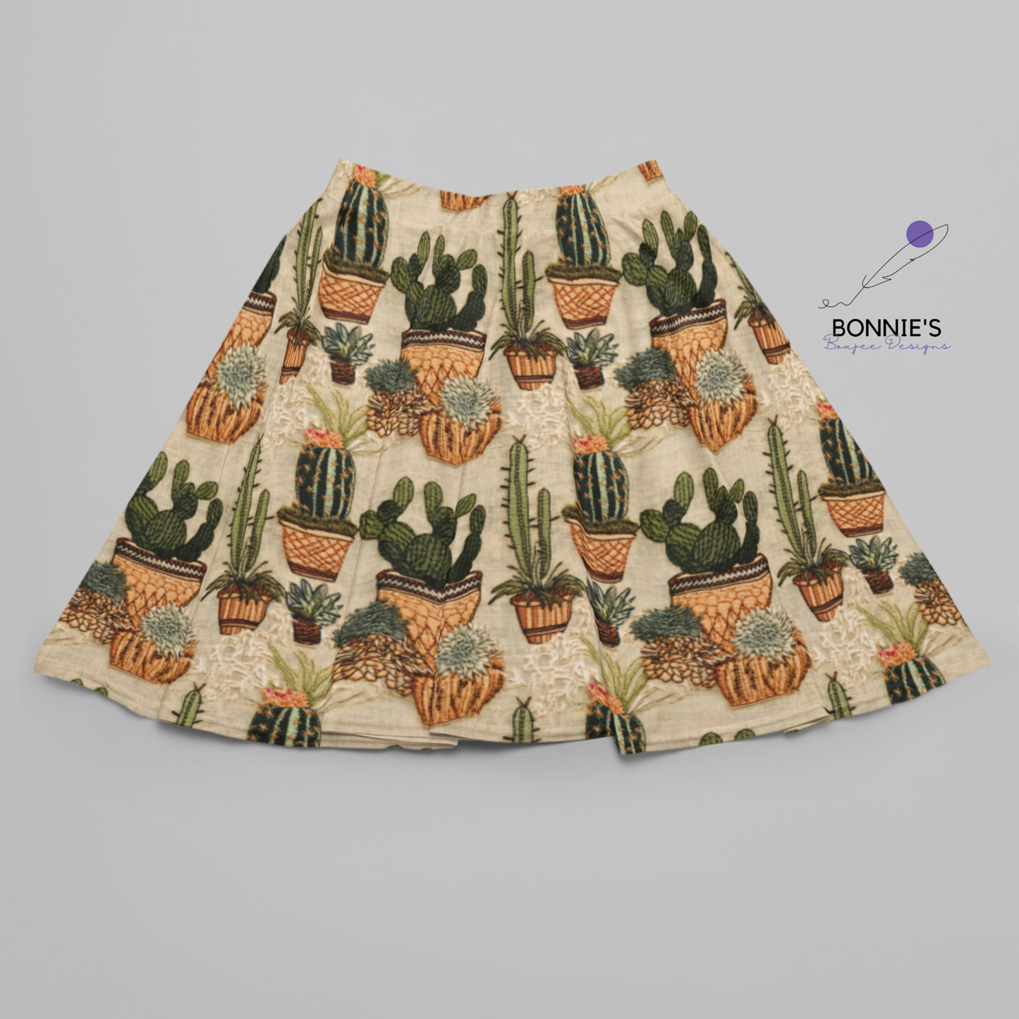Embroidery Boho Cactus in Pots Seamless File