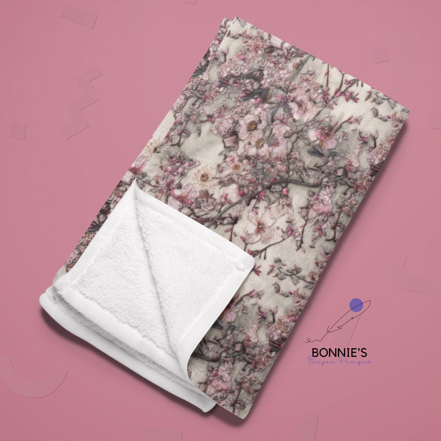 Embroidery of Cherry Blossom Flowers Seamless File