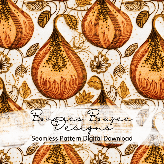 Embroidery Gourds on White Seamless File