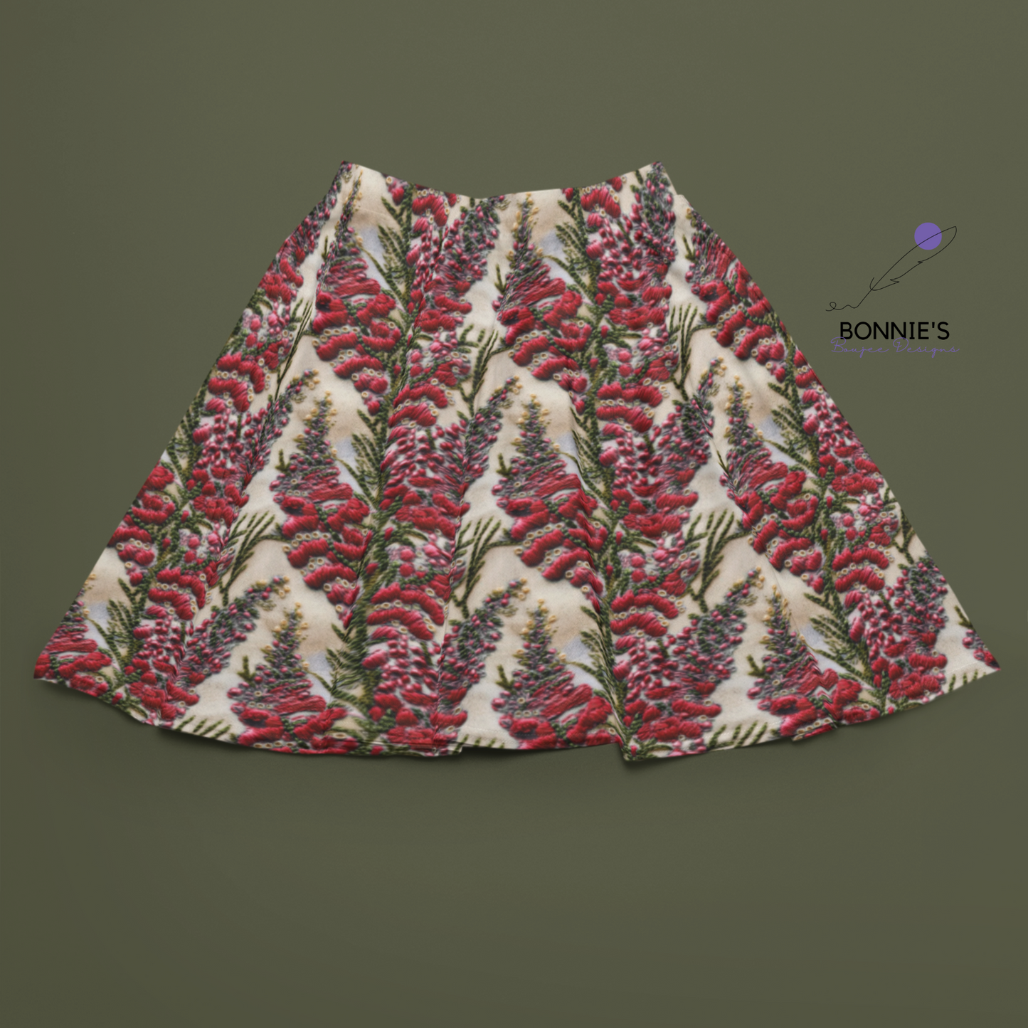 Embroidery of Indian Paintbrush Flowers Seamless File