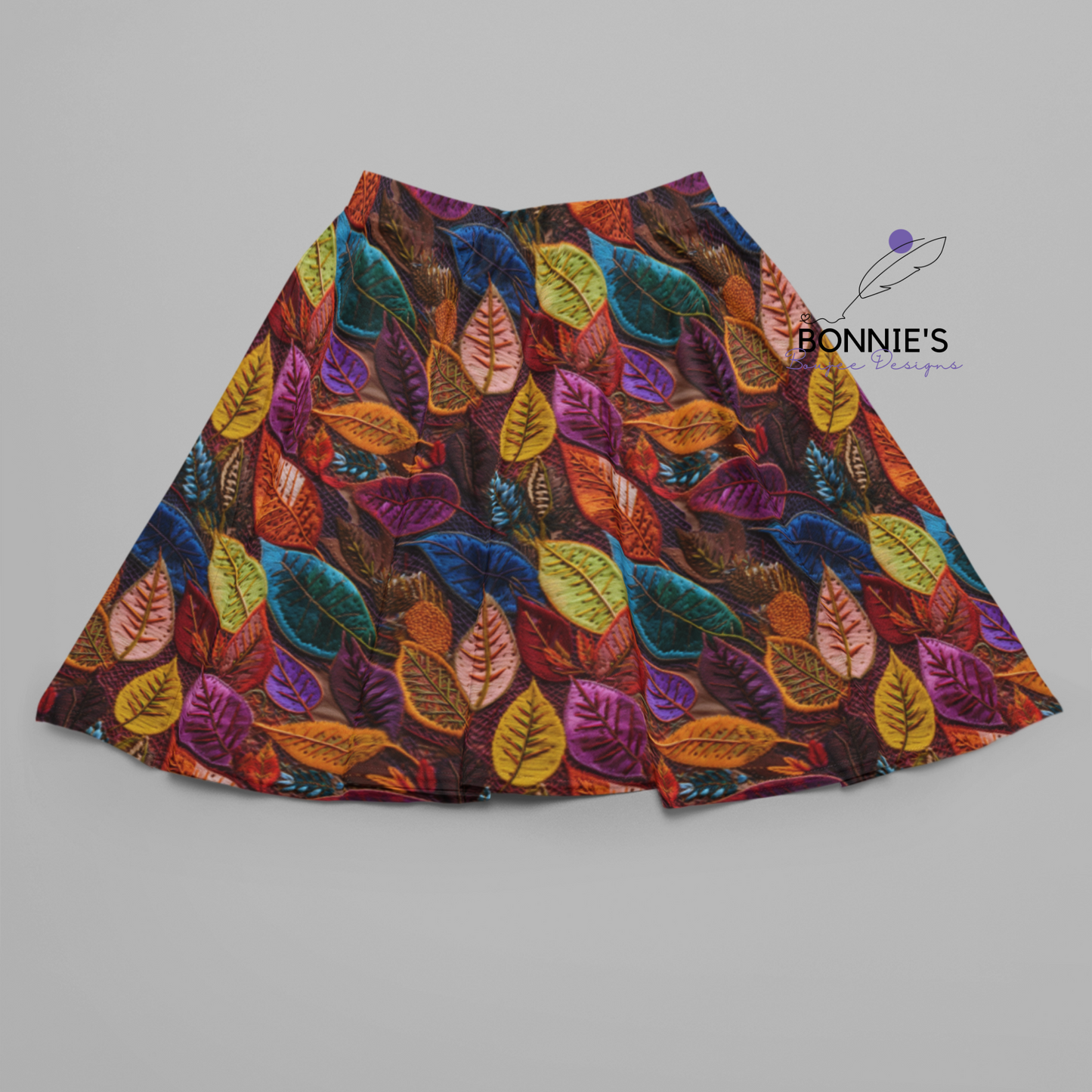 Colorful Embroidery of Fall Leaves Seamless File