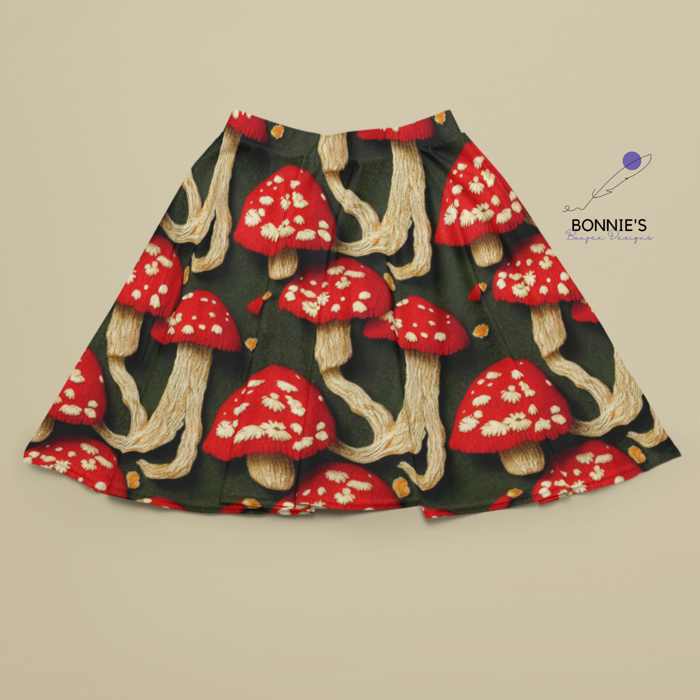 Embroidery of Red Mushrooms Seamless File