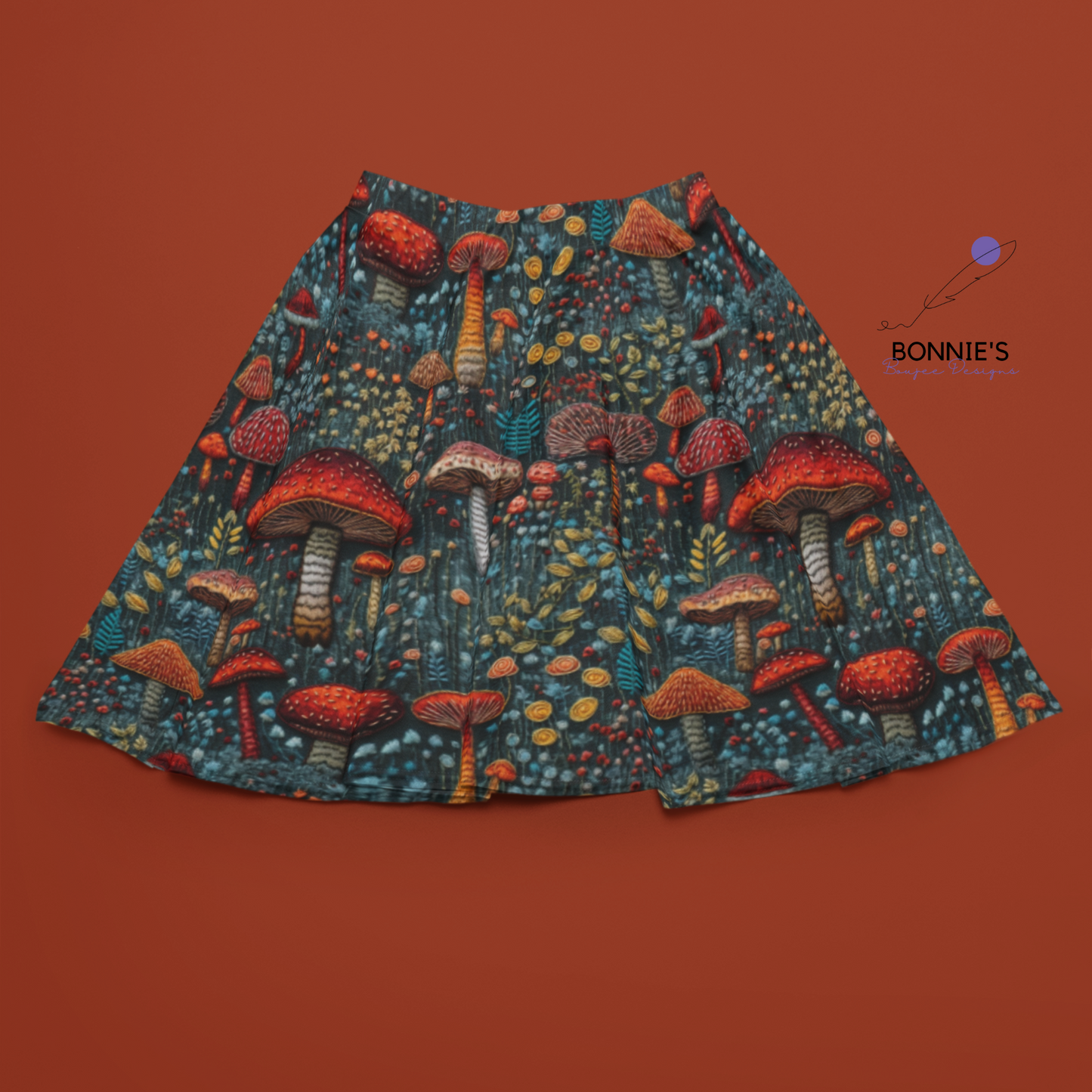Embroidery of Forrest Red Mushrooms Seamless File
